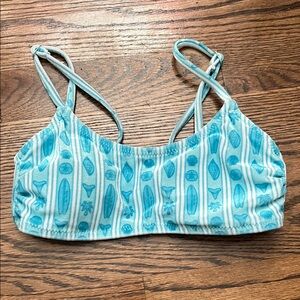 Pink Palm Puff Cleo Azure Bikini Top